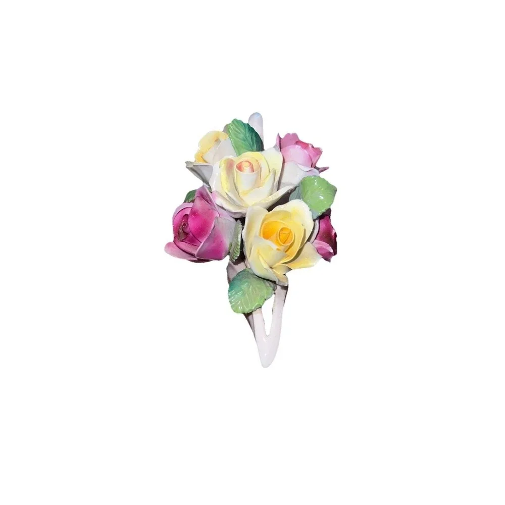Vintage Thorley Staffordshire English Bone China Rose Floral Figurine‎ Vase EUC